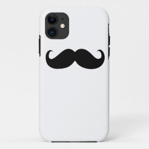 Funny Black Mustache op witte achtergrond Case-Mate iPhone Case