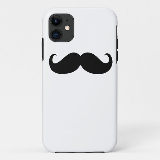 Funny Black Mustache op witte achtergrond Case-Mate iPhone Case (Achterkant)