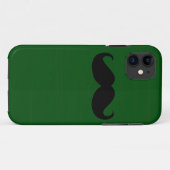 Funny Black Mustache over groene achtergrond Case-Mate iPhone Case (Achterkant (horizontaal))