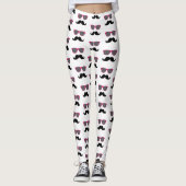 Funny Black Mustache Pink Sunglazen Patroon Leggings (Voorkant)