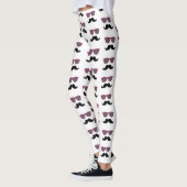 Funny Black Mustache Pink Sunglazen Patroon Leggings (Links)