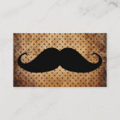 Funny black mustache  poka dots visitekaartje (Voorkant)