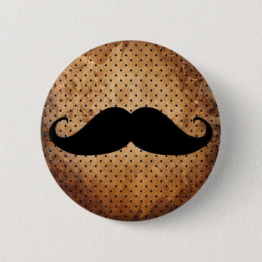 Funny Black Mustache Ronde Button 5,7 Cm (Voorkant)