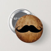 Funny Black Mustache Ronde Button 5,7 Cm (Voorkant /achterkant)