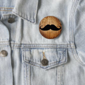 Funny Black Mustache Ronde Button 5,7 Cm (In situ)