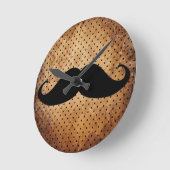Funny Black Mustache Ronde Klok (Hoek)
