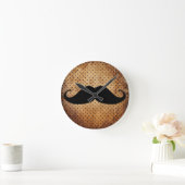 Funny Black Mustache Ronde Klok (Huis)