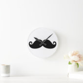 Funny  Black Mustache Ronde Klok (Huis)