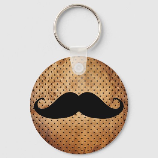 Funny Black Mustache Sleutelhanger (Voorkant)