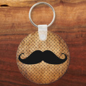 Funny Black Mustache Sleutelhanger (Voorkant)