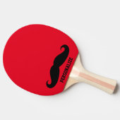 Funny black mustache tafel tennis ping pong paddle tafeltennisbatje (Zijkant)