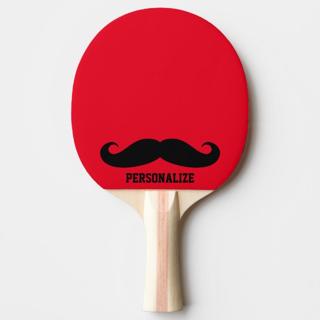 Funny black mustache tafel tennis ping pong paddle tafeltennisbatje (Voorkant)