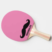 Funny black mustache tafel tennis ping pong paddle tafeltennisbatje (Zijkant)