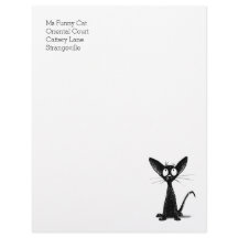 Funny Black Oriental Shorthair Cat Letterhead