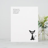 Funny Black Oriental Shorthair Cat Letterhead Briefhoofd (Staand voorkant)