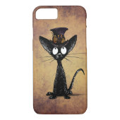 Funny Black Oriental Shorthair Steampunk Cat Case-Mate iPhone Case (Achterkant)