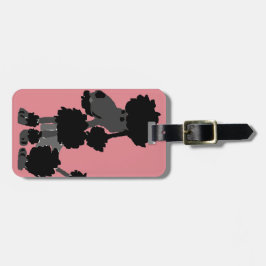 Funny Black Poodle Art Origineel Bagagelabel