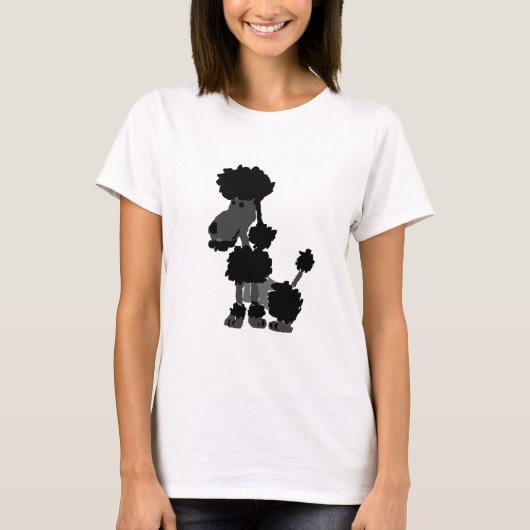 Funny Black Poodle Art Origineel T-shirt (Voorkant)