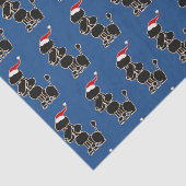 Funny Black Poodle in Santa Hat-kerstkunst Tissuepapier (Detail)