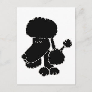 Funny Black Poodle Puppy Dog Cartoon Briefkaart