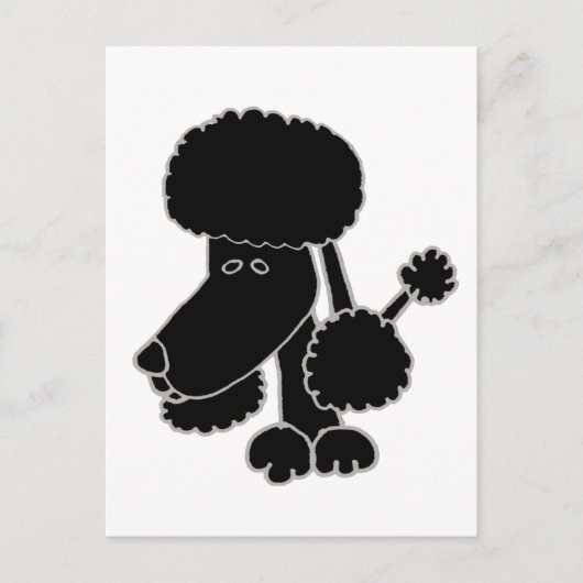 Funny Black Poodle Puppy Dog Cartoon Briefkaart (Voorkant)