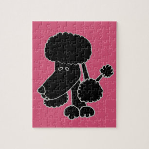 Funny Black Poodle Puppy Dog Cartoon Legpuzzel