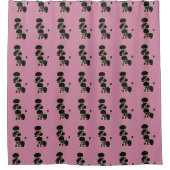 Funny Black Poodle Shower Curtain Douchegordijn (Voorkant)
