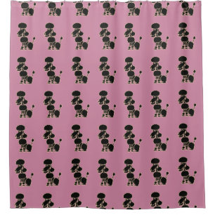 Funny Black Poodle Shower Curtain Douchegordijn