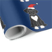 Funny Black Portugal Water Dog Kerstmis Cadeaupapier (Rol Hoek)