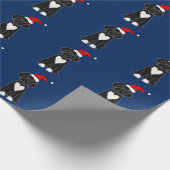 Funny Black Portugal Water Dog Kerstmis Cadeaupapier (Hoek)