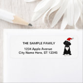 Funny Black Portugal Water Dog Kerstmis Etiket (Insitu)