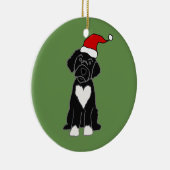 Funny Black Portugal Water Dog Kerstmis Keramisch Ornament (Rechts)