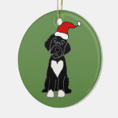 Funny Black Portugal Water Dog Kerstmis Keramisch Ornament (Links)