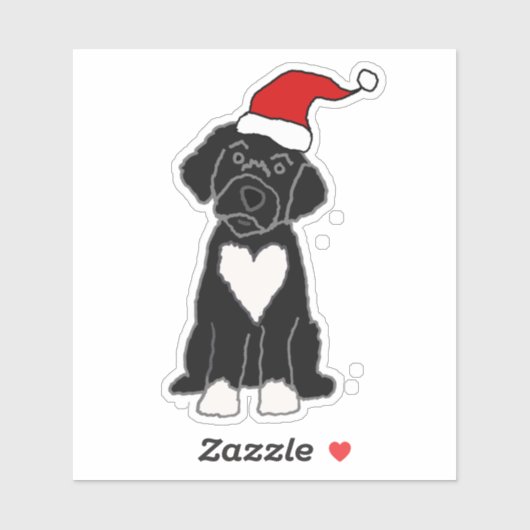 Funny Black Portugal Water Dog Kerstmis Sticker (Vel)