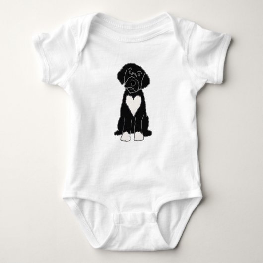 Funny Black Portugal Water Dog Romper (Voorkant)