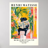 Funny Black Pug Bathroom Print Matisse Style (Voorkant)