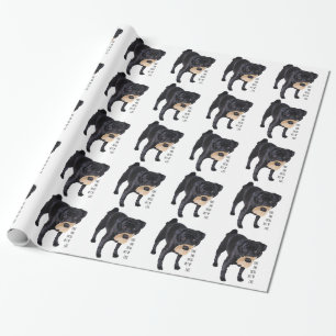 Funny Black Pug Haal grote bites uit het leven Cadeaupapier
