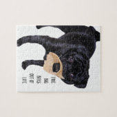 Funny Black Pug Haal grote bites uit het leven Legpuzzel (Horizontaal)