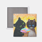 Funny Black Ragdoll Cat Creationarts Magneet (Voorkant / Achterkant)