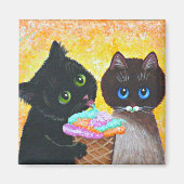 Funny Black Ragdoll Cat Creationarts Magneet (Voorkant)