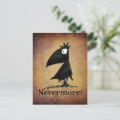 Funny Black Raven van Edgar Allen Poe - Nevermore Briefkaart (Staand voorkant)