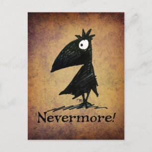 Funny Black Raven van Edgar Allen Poe - Nevermore Briefkaart