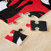 Funny Black Red Cat Fitness Legpuzzel (Zijkant)