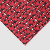 Funny Black Red Cat Fitness Tissuepapier (Detail)