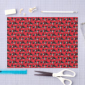 Funny Black Red Cat Fitness Tissuepapier (Craft)