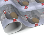 Funny Black Rooster Santa Claus Cadeaupapier (Rol Hoek)