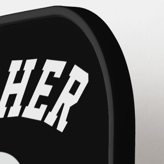 Funny Black Scary Face Novelty Persoonlijke naam Pickleball Paddle (Links Detail)