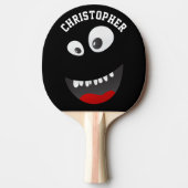 Funny Black Scary Face Novelty Persoonlijke naam Tafeltennisbatje (Voorkant)
