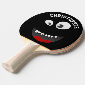 Funny Black Scary Face Novelty Persoonlijke naam Tafeltennisbatje (Voorkant Gekanteld)
