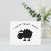 Funny black schaap briefkaart (Staand voorkant)